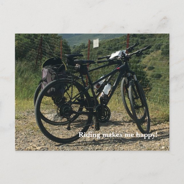 Cykling gör mig glad vykort (Framsida)