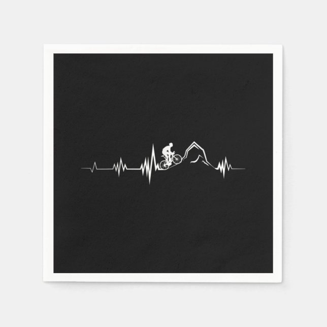 Cykling Heartslag Tävla Bicycle Mountain Bike Pappersservett (Framsidan)