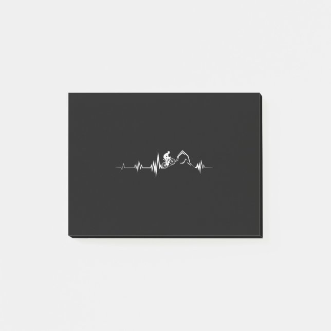 Cykling Heartslag Tävla Bicycle Mountain Bike Post-it Block (Framsida)