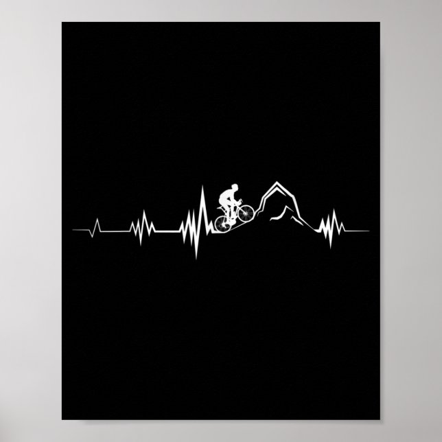 Cykling Heartslag Tävla Bicycle Mountain Bike Poster (Framsidan)