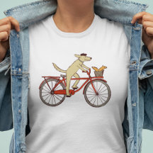 Cykling Hund and Squirrel Roligt Animal Art Whimsi