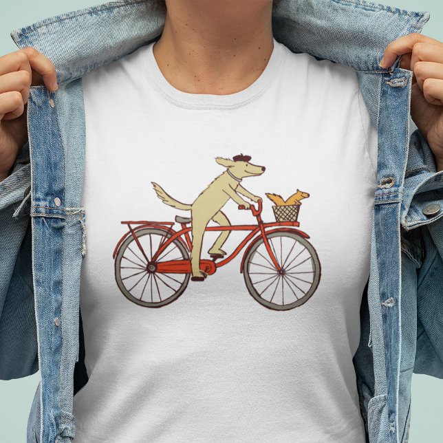 Cykling Hund and Squirrel Roligt Animal Art Whimsi Tröja (Skapare uppladdad)