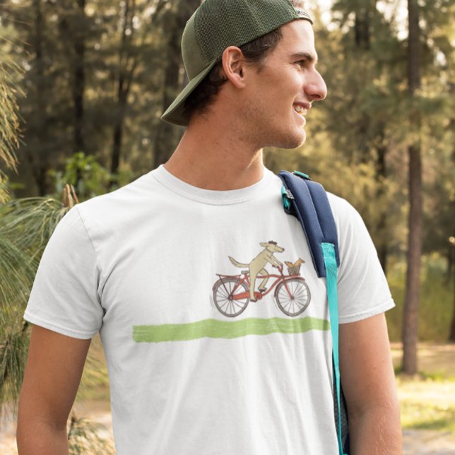 Cykling Hund och ekorre Whimsical Animals Design T Shirt (Skapare uppladdad)