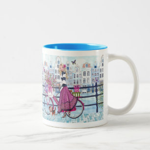 Cykling i Amsterdam Cykel Flicka - Mugg
