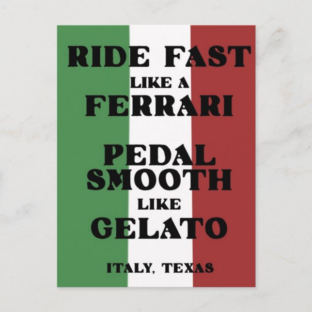 Cykling i Italien (Texas) Vykort (Framsida)