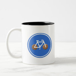 Cykling i Nederländerna på stroopwafels. Två-Tonad Mugg