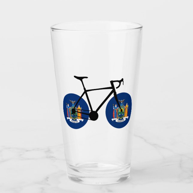 Cykling i New York Statlig flagga Glaskopp (Framsida)