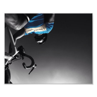 Cykling i svartvitt fototryck