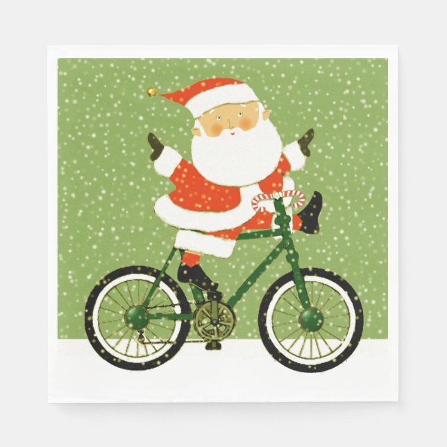 Cykling Jul Cykel Firande Fest Pappersservett (Framsidan)