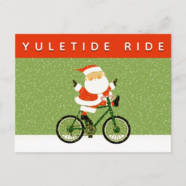 Cykling Jul Holiday vykort (Framsida)