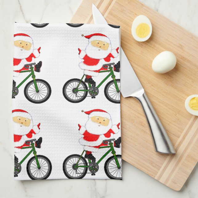 Cykling jul kökshandduk (Vikt i Fjärdedel)