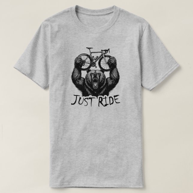 Cykling Just Ride Bear T Shirt (Design framsida)