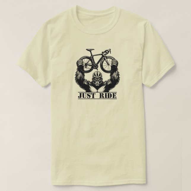 Cykling Just Ride Gorilla T Shirt (Design framsida)