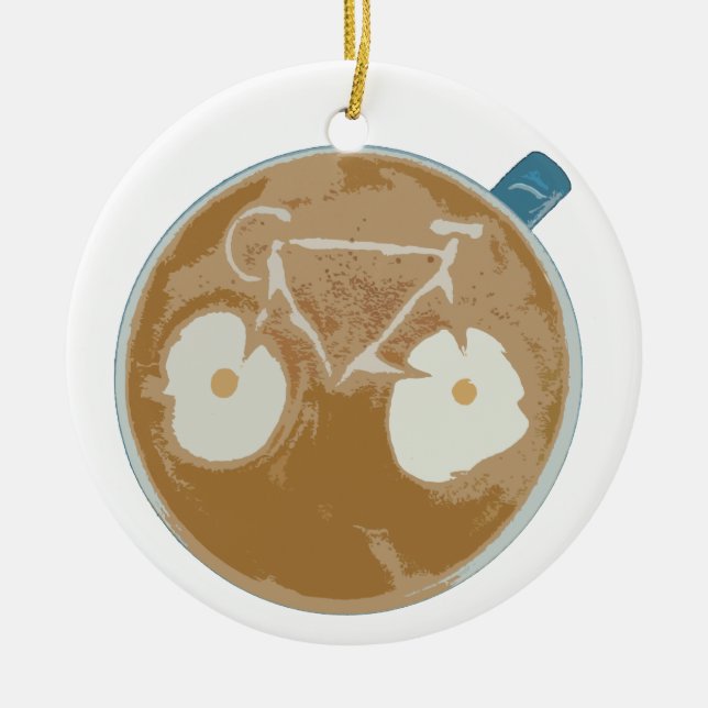 Cykling Latte Art Julgransprydnad Keramik (Framsidan)