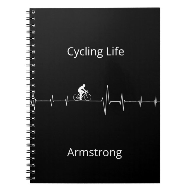 Cykling Life, anpassade med pulsslag Anteckningsbok (Framsidan)
