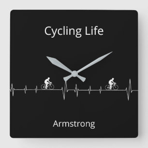 Cykling Life, anpassade med pulsslag Fyrkantig Klocka