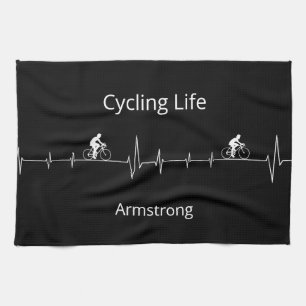 Cykling Life, anpassade med pulsslag Kökshandduk