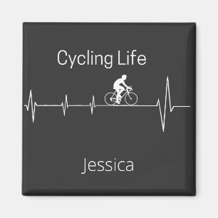 Cykling Life, anpassade med pulsslag Magnet