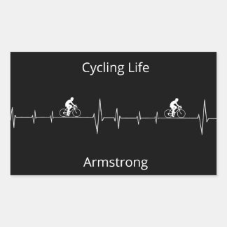 Cykling Life, anpassade med pulsslag Rektangulärt Klistermärke