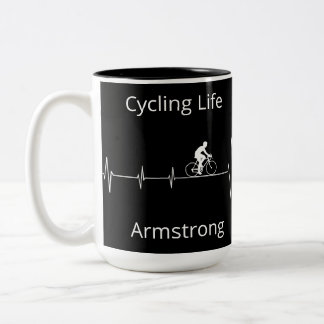 Cykling Life, anpassade med pulsslag Två-Tonad Mugg