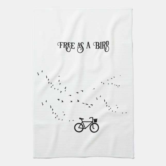 Cykling Life, fritt som fågelanpassade Kökshandduk (Vertikal)