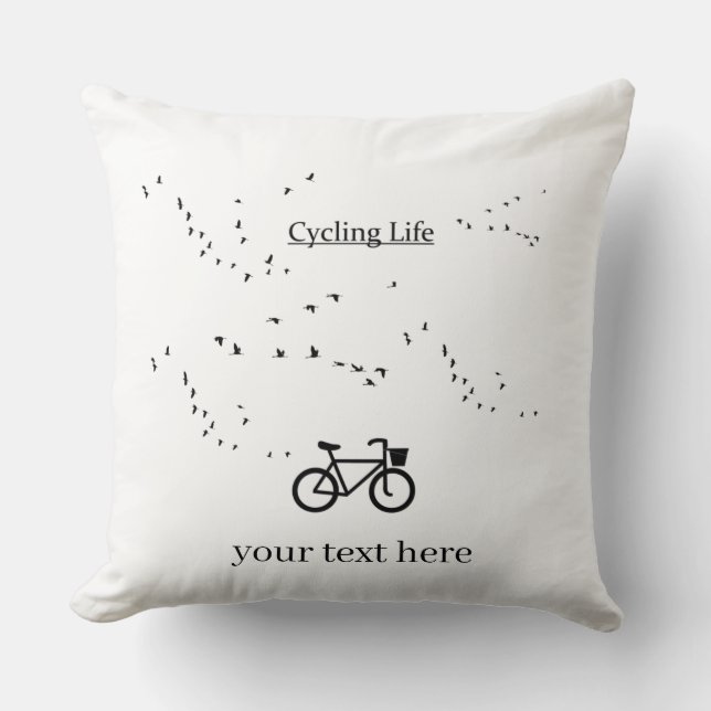 Cykling Life, fritt som fågelanpassade Kudde (Framsida)