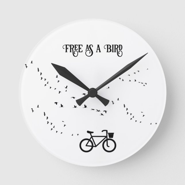 Cykling Life, fritt som fågelanpassade Rund Klocka (Framsida)