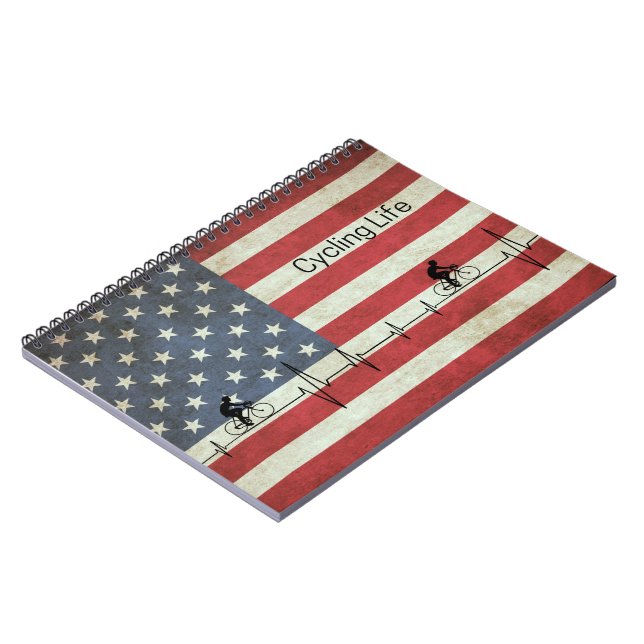 Cykling Life, Stars och stripes Anteckningsbok (Vänstra Sidan)