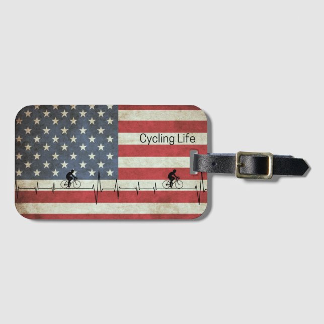 Cykling Life, Stars och stripes Bagagebricka (Framsida horisontal)
