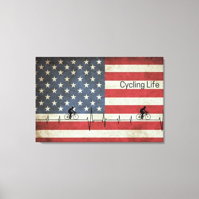 Cykling Life, Stars och stripes Canvastryck (Framsida)