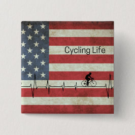 Cykling Life, Stars och stripes Knapp