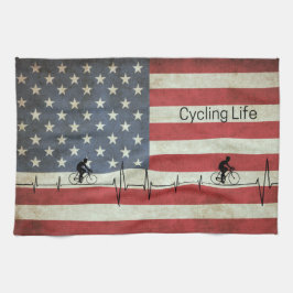 Cykling Life, Stars och stripes Kökshandduk