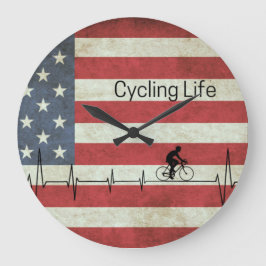 Cykling Life, Stars och stripes Stor Klocka