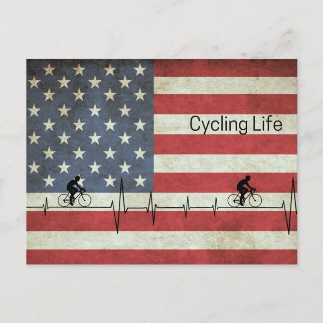 Cykling Life, Stars och stripes Vykort (Framsida)