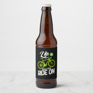 Cykling - livet är Verkligen Bra på gång Ölflaska Etikett