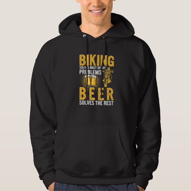 Cykling Löser De Flesta Av Mina Problem Cykel Beer Hoodie (Framsida)