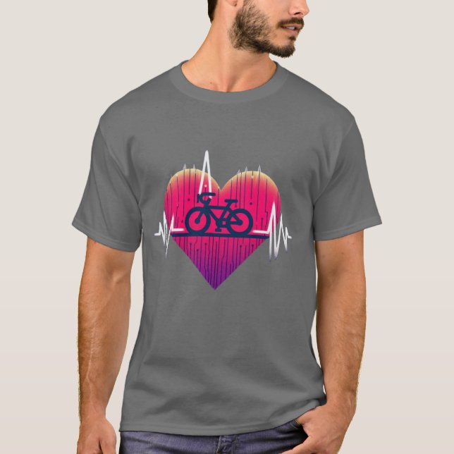 Cykling med ECG och passion för denna sport T Shirt (Framsida)