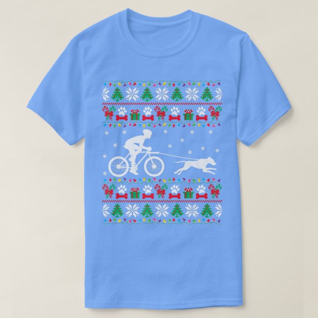 Cykling med Hundar fuktig julsötare Xm T Shirt (Design framsida)