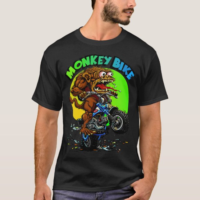 Cykling med Monkey  T Shirt (Framsida)