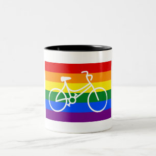 Cykling med Pride i fälg Två-Tonad Mugg