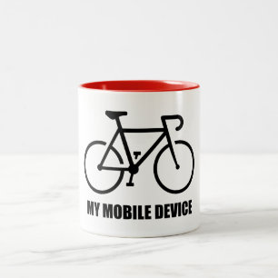Cykling, min mobila enhet Två-Tonad mugg