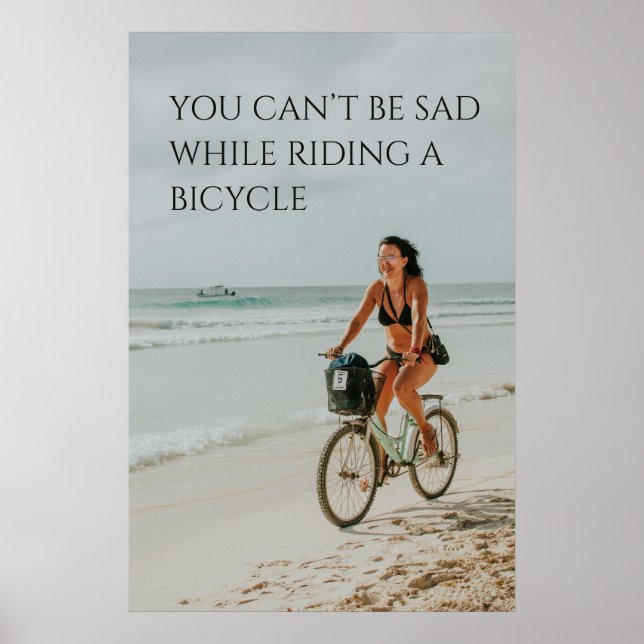 Cykling Motivation - Beach Bike Ride, Anpassade Poster (Framsidan)
