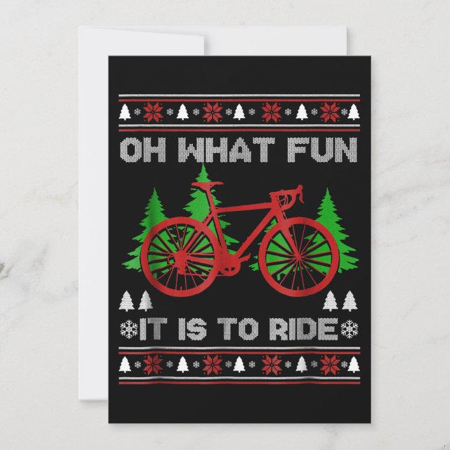 Cykling Oh Vad Kul Cykel Fula Jul Sweatrar Anteckningskort (Framsida)