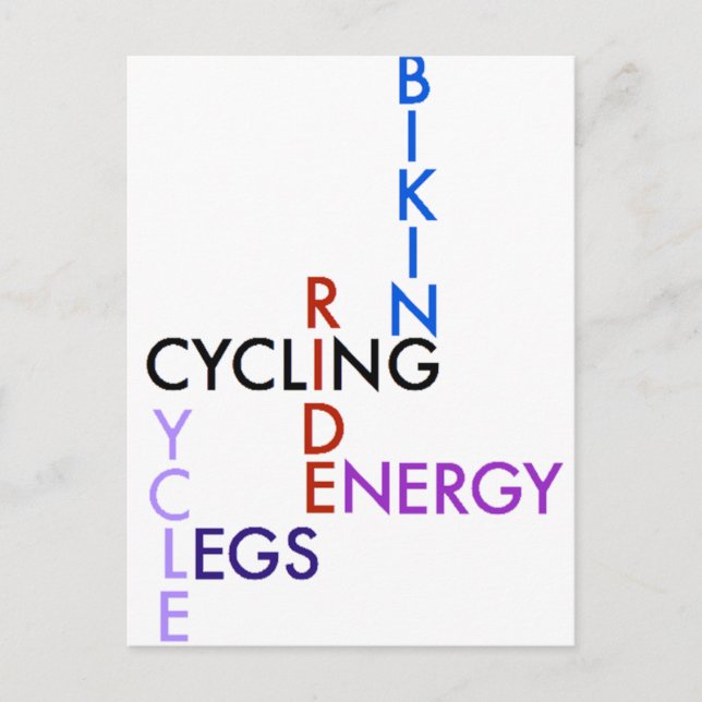 Cykling Ord Puzzle Vykort (Framsida)