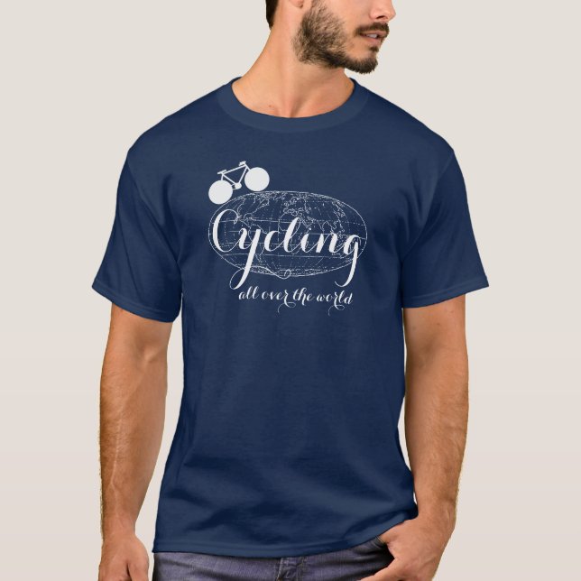 Cykling över hela världen t-shirt (Framsida)