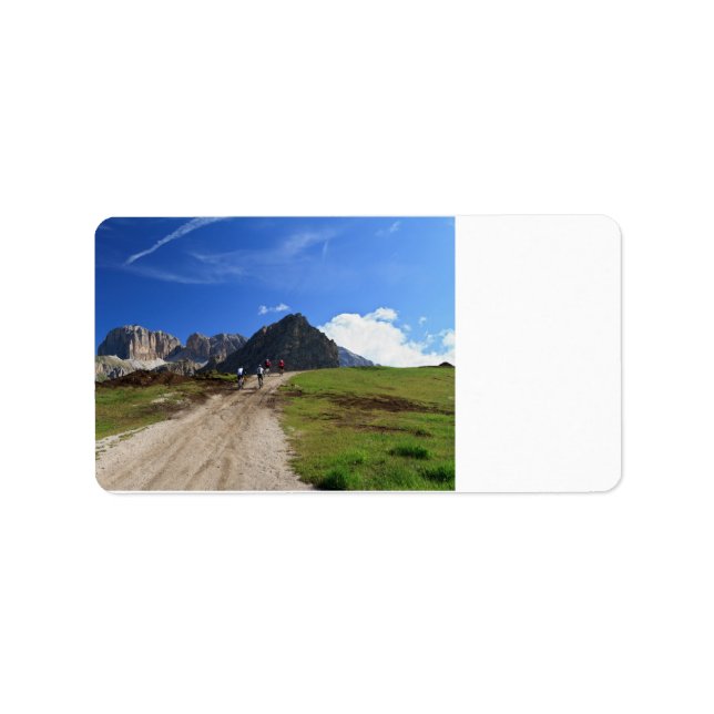 cykling på Dolomites Adressetikett (Framsidan)