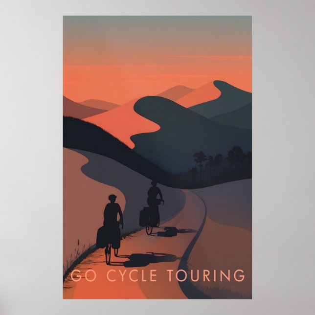 Cykling på turné Reseskylt Poster (Framsidan)