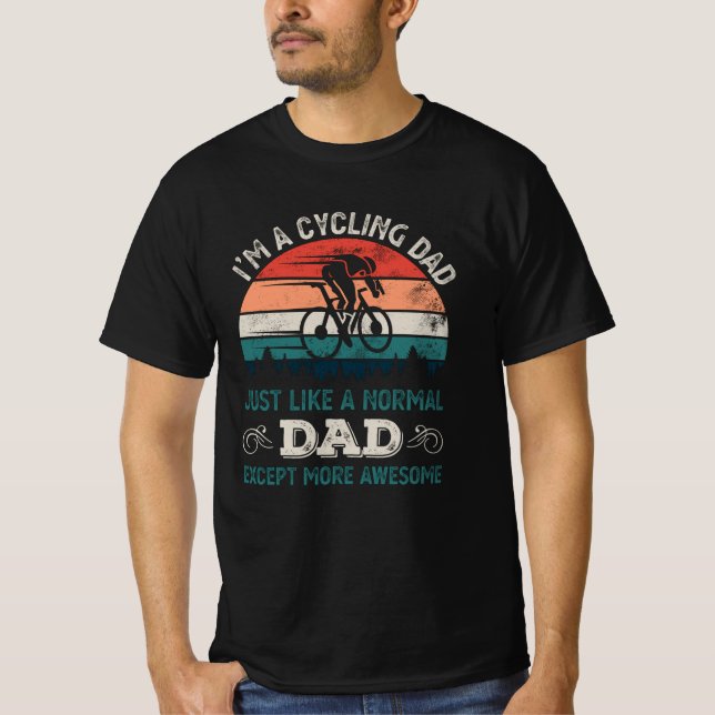 Cykling Pappa - Cyklist Fars dag Gift T Shirt (Framsida)