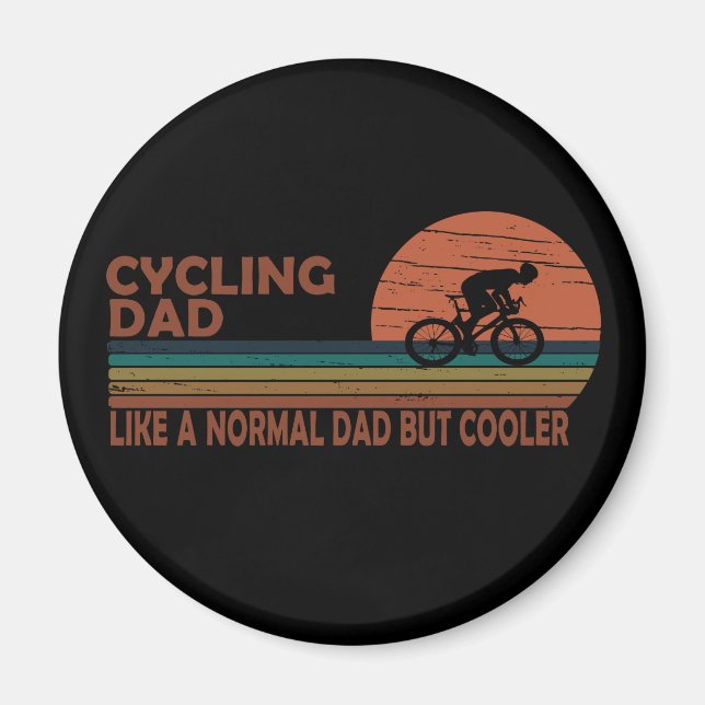 Cykling pappa som ett normalt pappa men kylare magnet (Framsidan)