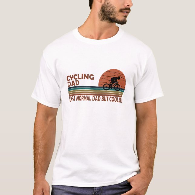 Cykling pappa som ett normalt pappa men kylare t shirt (Framsida)